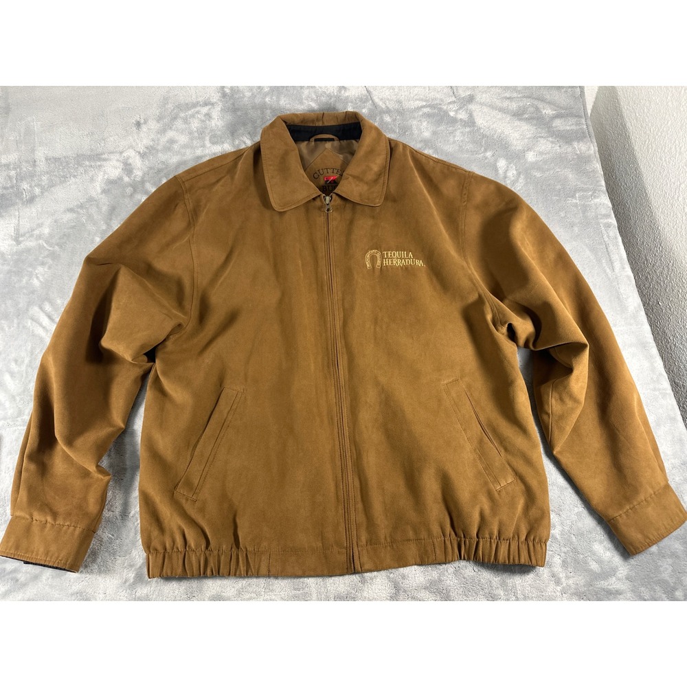 Cutter & Buck Tequila Herradura Jacket Mens XL Tan Microsuede Full Zip